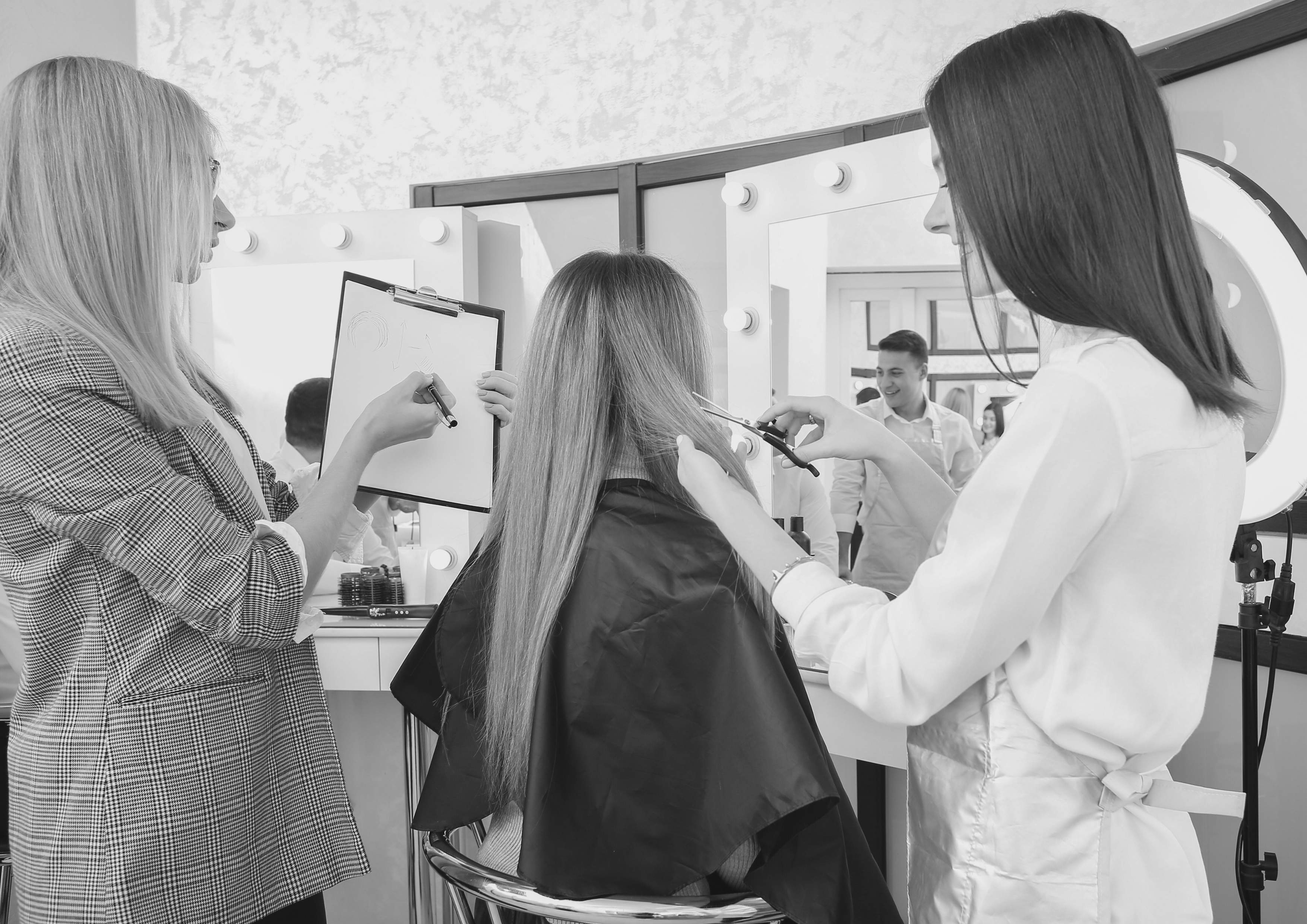 Professional hair scissor guides and tutorials with expert demonstrations