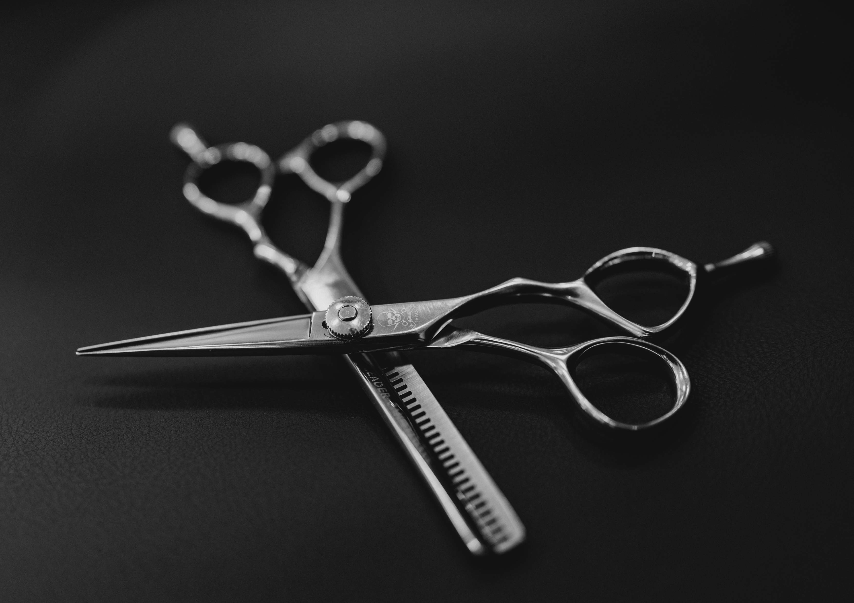 Professional hair scissors technical reference guide showing blade types and steel specifications