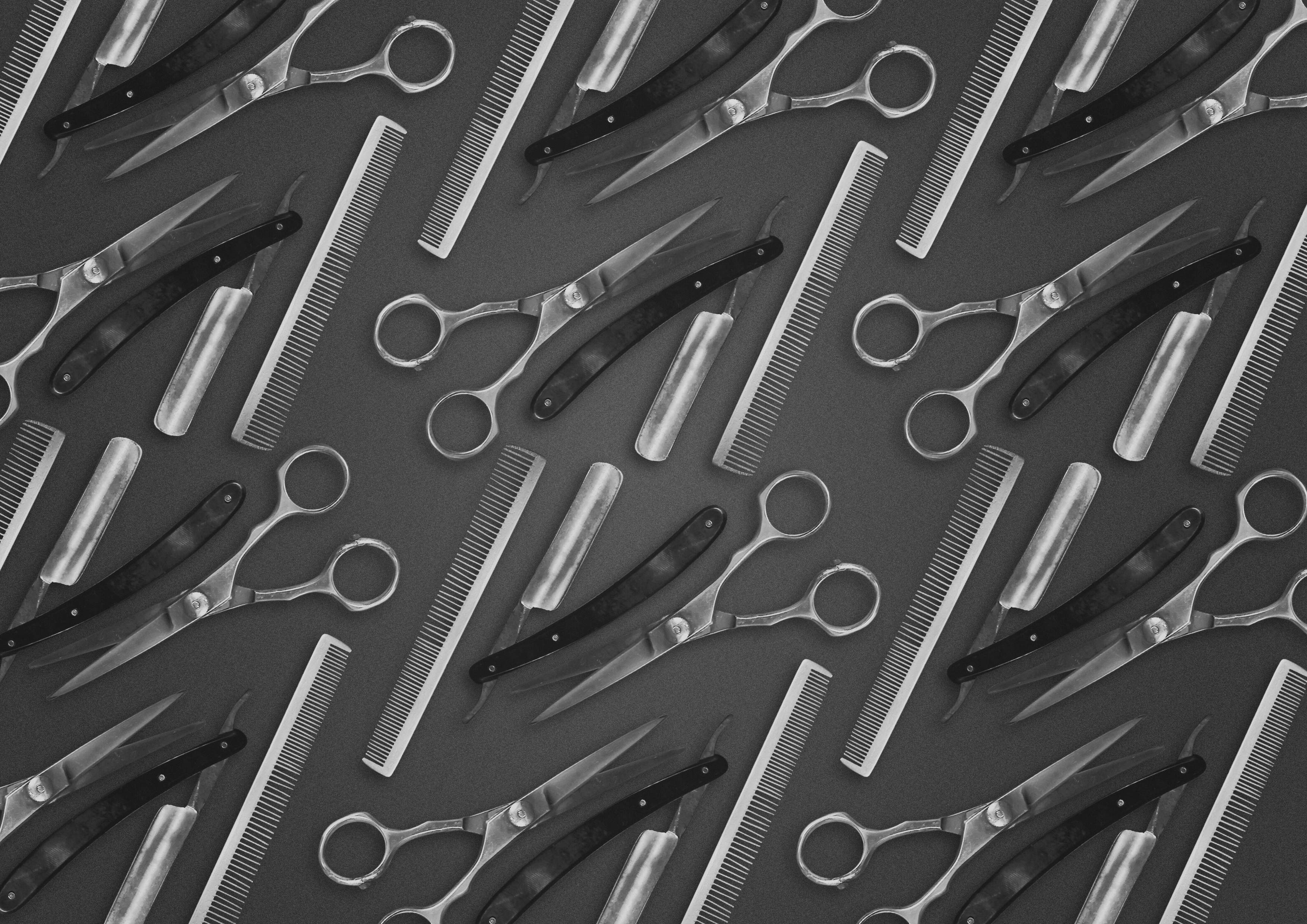 Professional hair scissor stores showroom displaying various brands and models