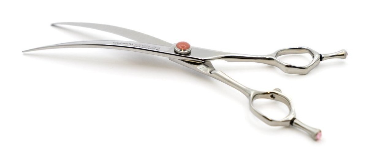 Global Scissors Reese 7 Inch Curved Pet Grooming Cutting Scissor