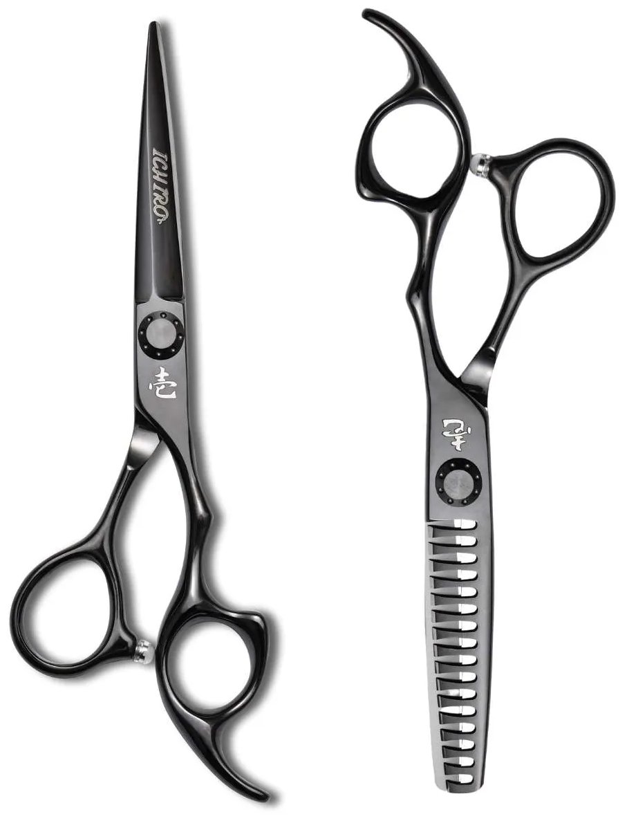 Ichiro Premium Tsuki VG10 Black Cutting & Texturizing Scissor Set