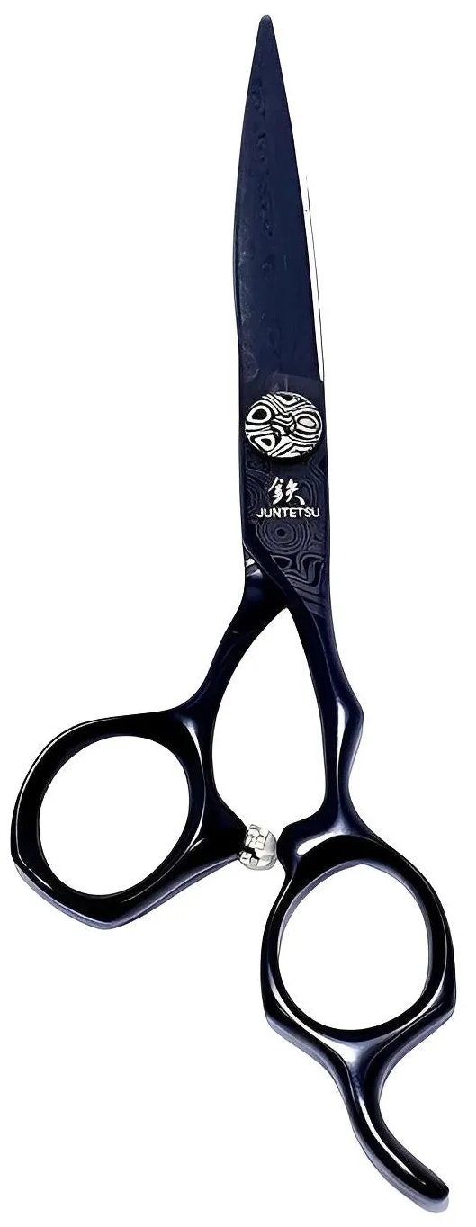 Juntetsu Matte Black Damascus Cutting Scissors