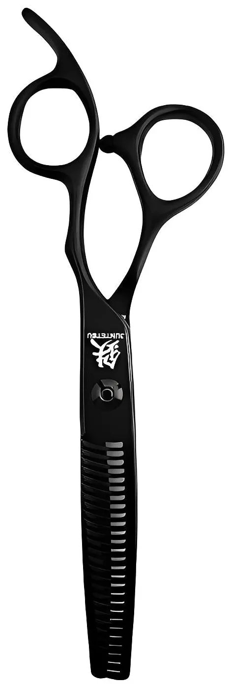 Juntetsu Matte Black Offset Thinning Scissors