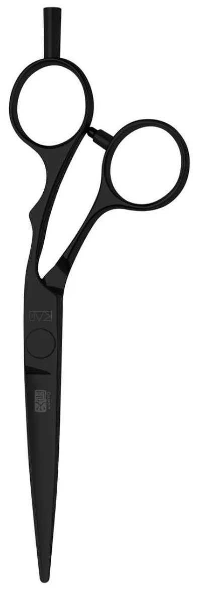 Kasho Silver Offset BLACK Hair Cutting Scissors