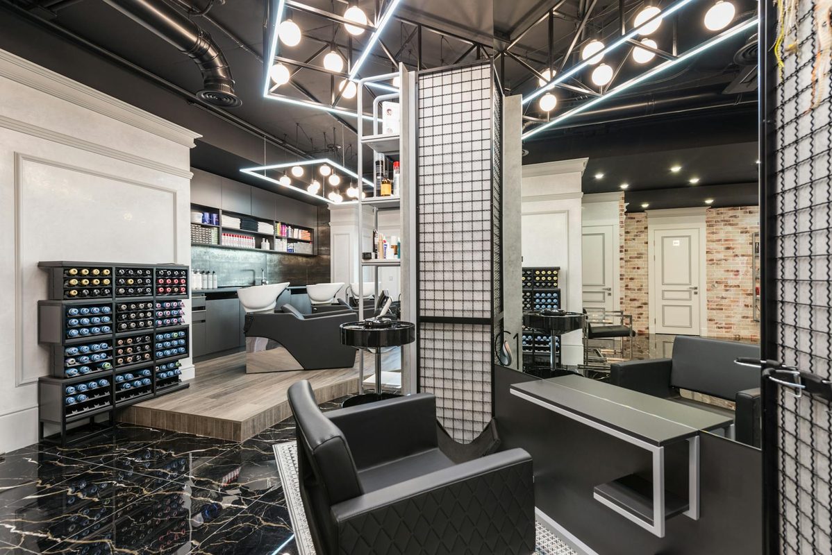 Modern French salon station — where Japanese precision and European tradition meet in professional scissors selection