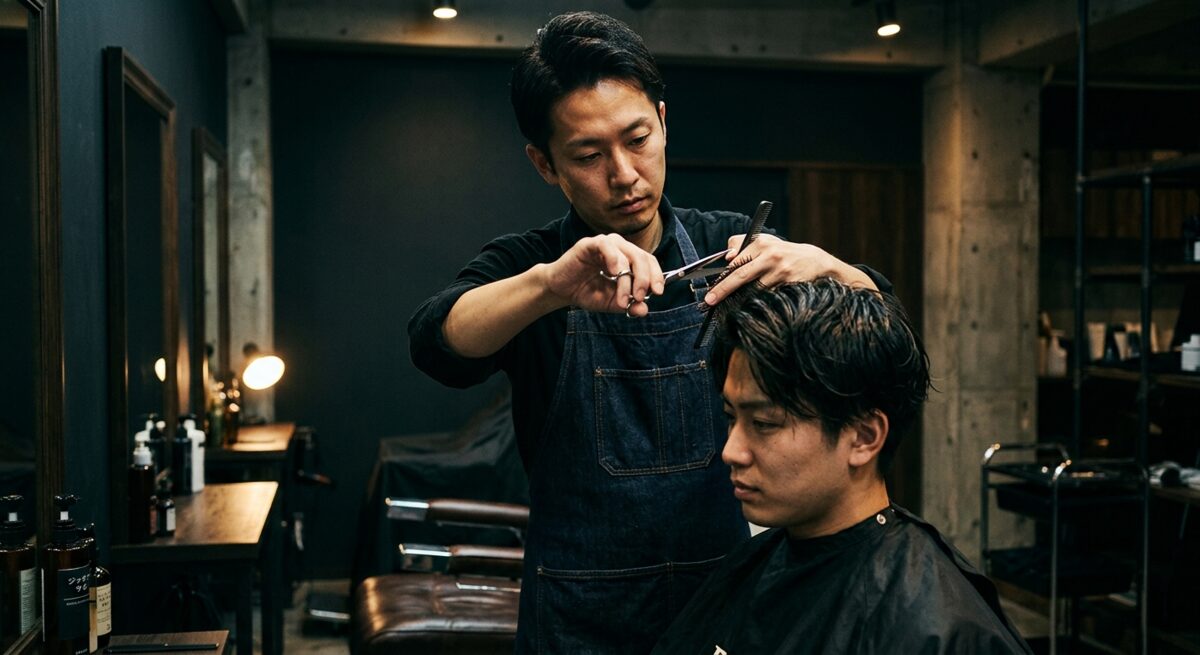 Professional scissors with Diamond-Like Carbon coating showing dark finish