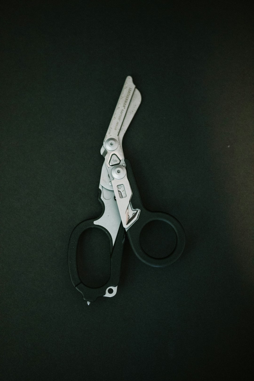Close-up of beveled hair cutting shears on a linen towel