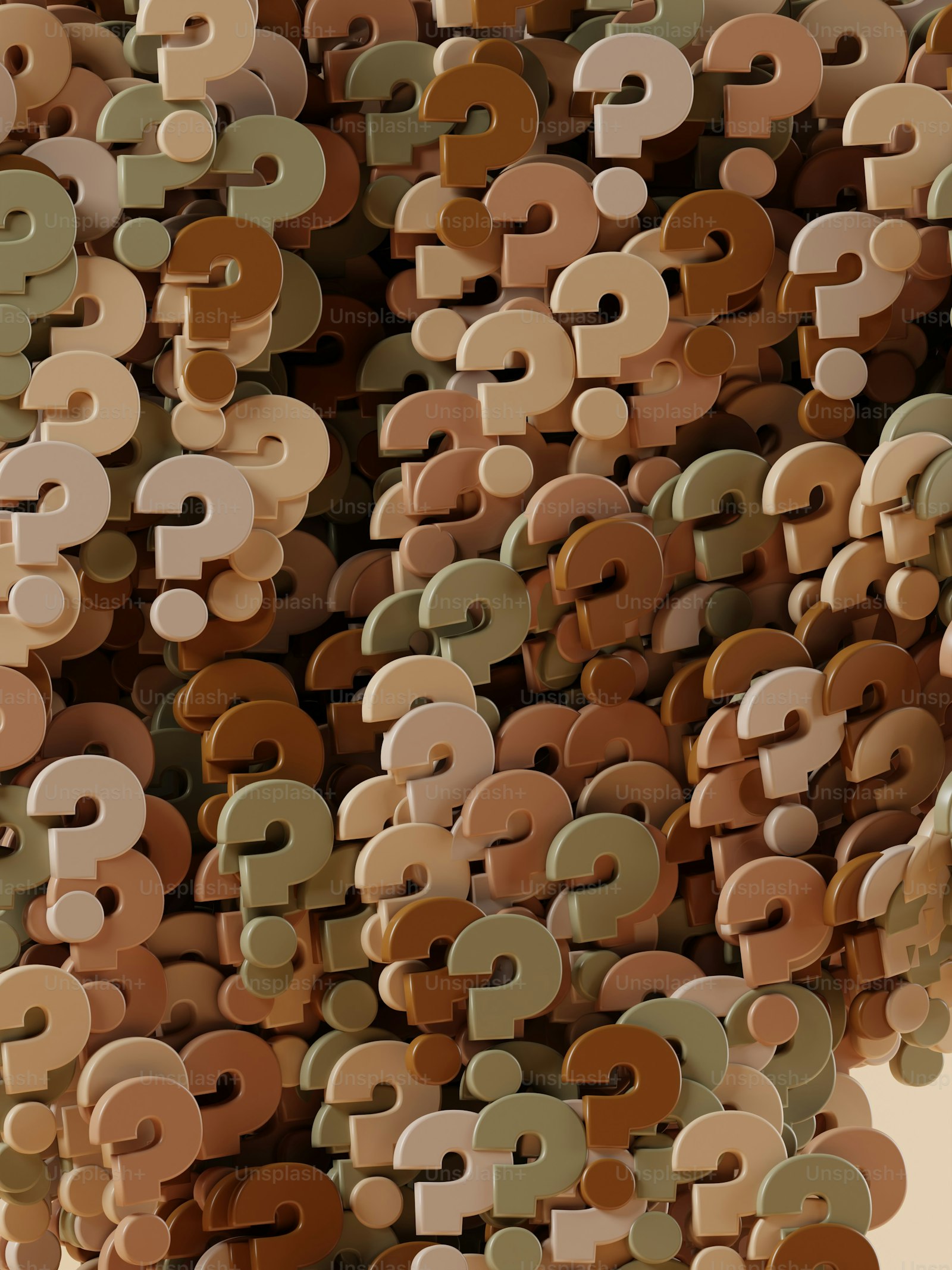 Wall covered in question mark icons representing FAQs